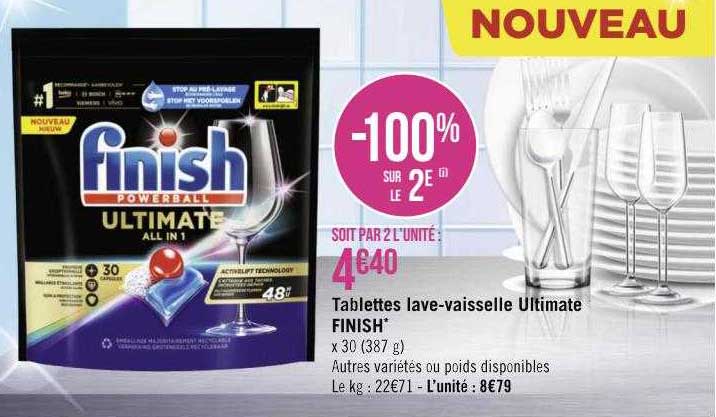 tablettes lave-vaisselle ultimate finish