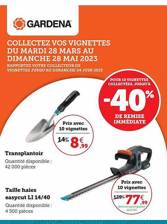 taille haies easycut li 14 40 transplantoir gardena