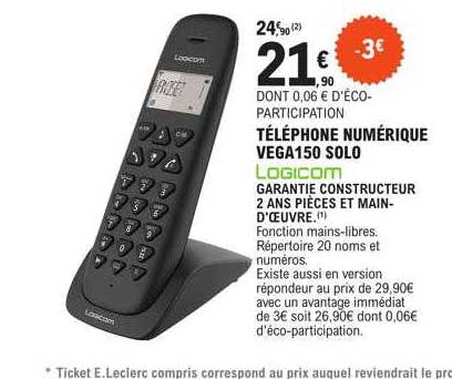 Téléphone Numérique Vega 150 Solo Logicom