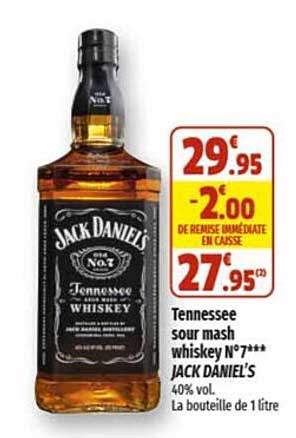 tennesse sour mash whiskey n°7 jack daniel's