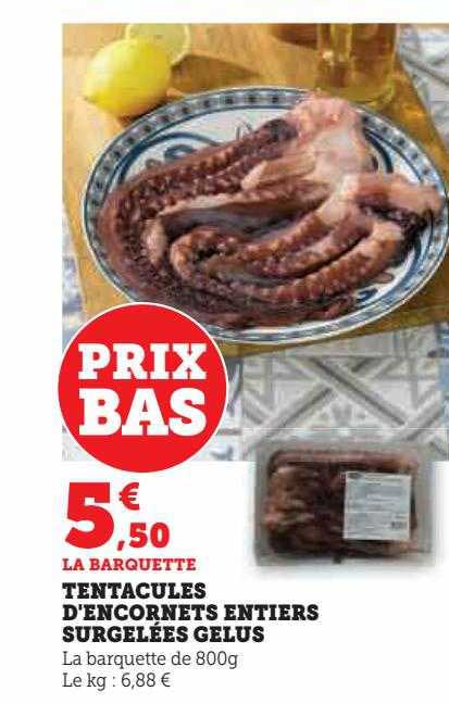 Tentacules D'encornets Entiers Surgelées Gelus