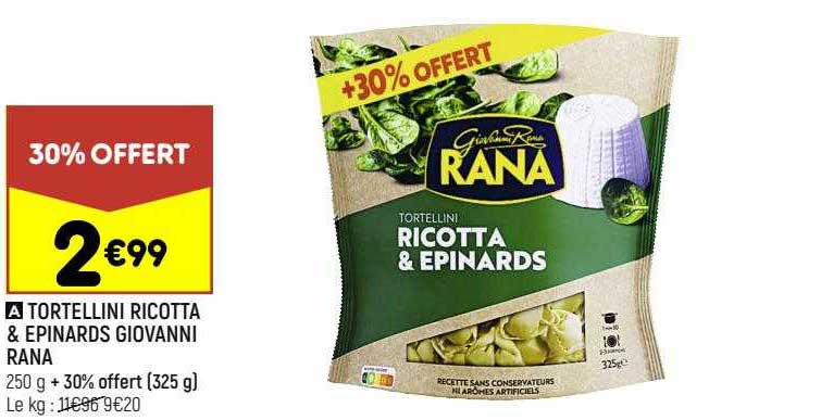 tortellini ricotta & épinards giovanni rana