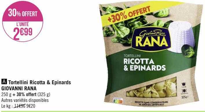 tortellini ricotta & épinards giovanni rana