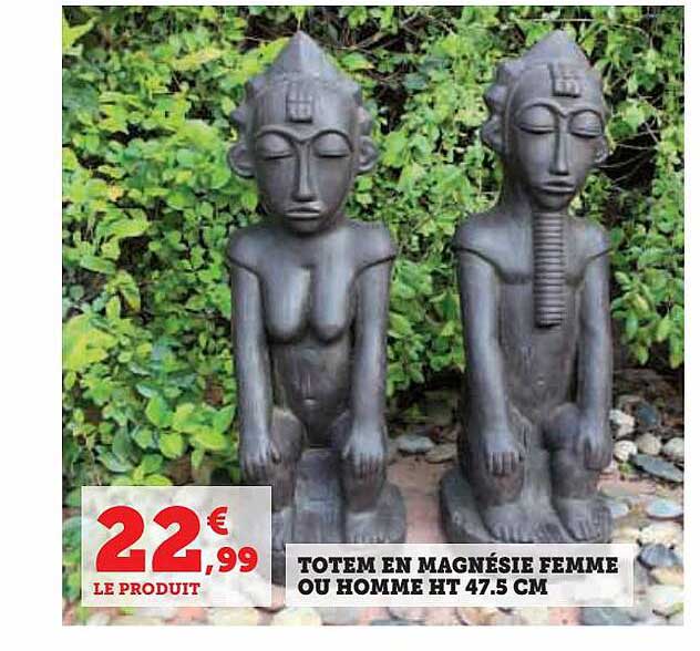 totem en magnésie femme ou homme ht 47.5 cm