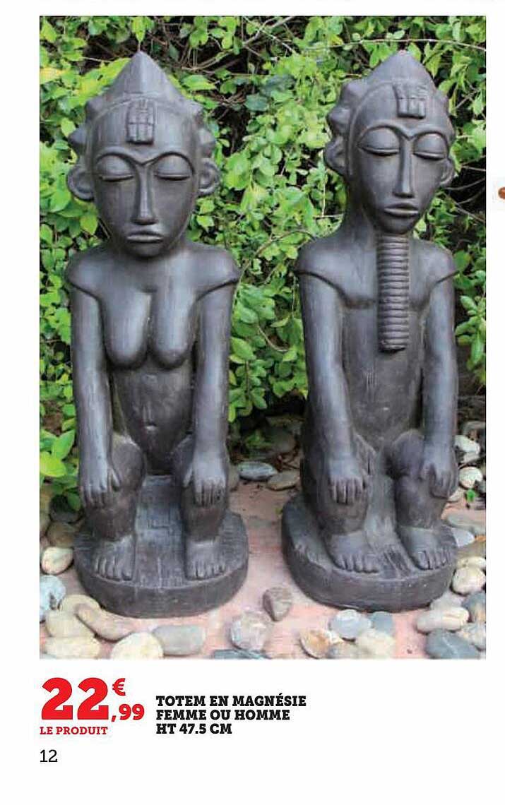 totem en magnésie femme ou homme ht 47.5 cm