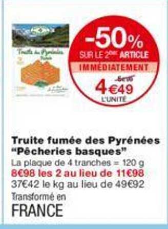 truite fumée des pyrénées "pêcheries basques"