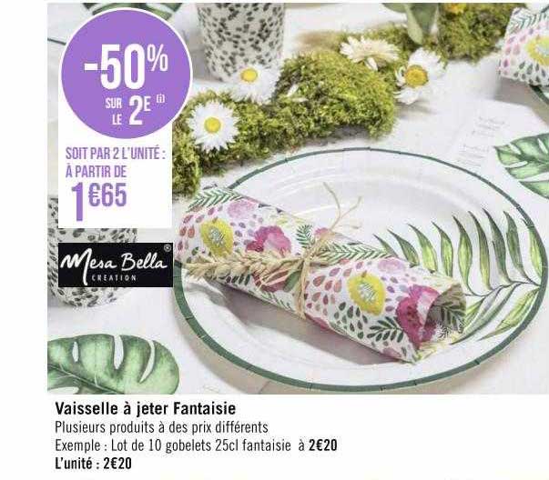 vaisselle à jeter fantaisie