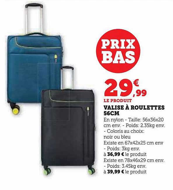 valise à roulettes 56cm