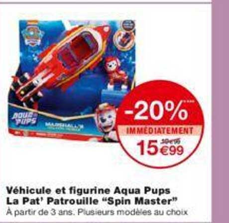 véhicule et figurien aqua pups la pat'patrouille "spin master"
