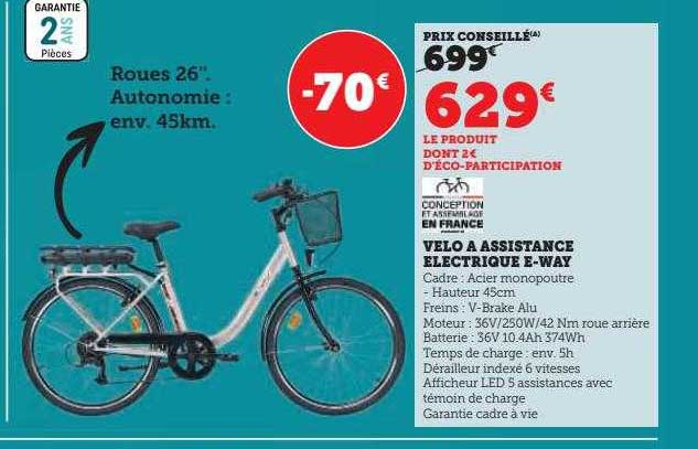 vélo à assistance électrique e-way