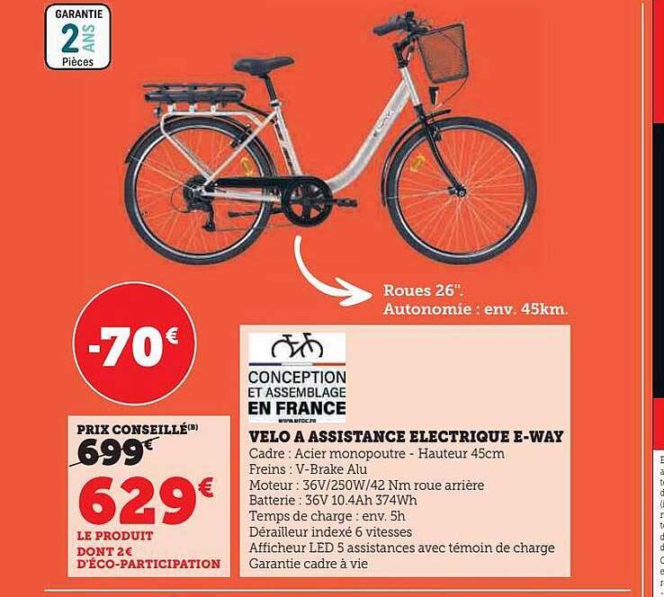 velo à assistance éléctrique e-way