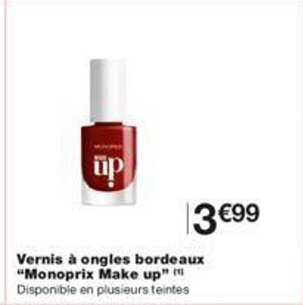 vernis à ongles bordeaux "monoprix make up"