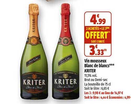 Vin Mousseux Blanc De Blancs Kriter