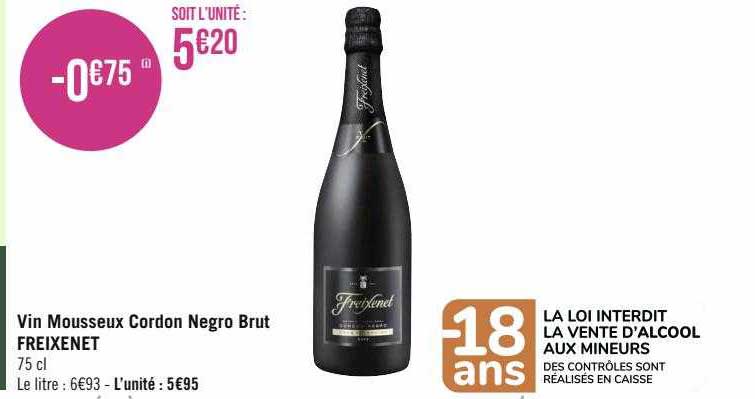 vin mousseux cordon negro brut freixenet