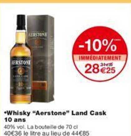 whisky "aerstone" land cask 10 ans