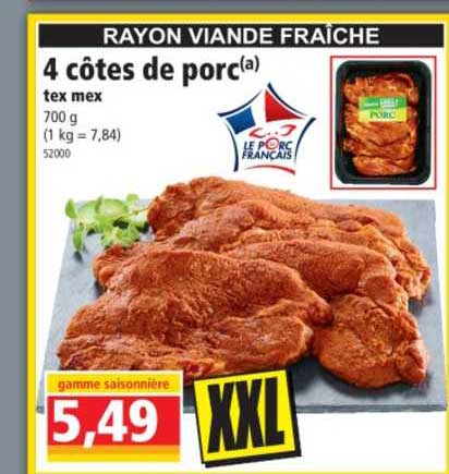 4 Côtes De Porc Tex Mex