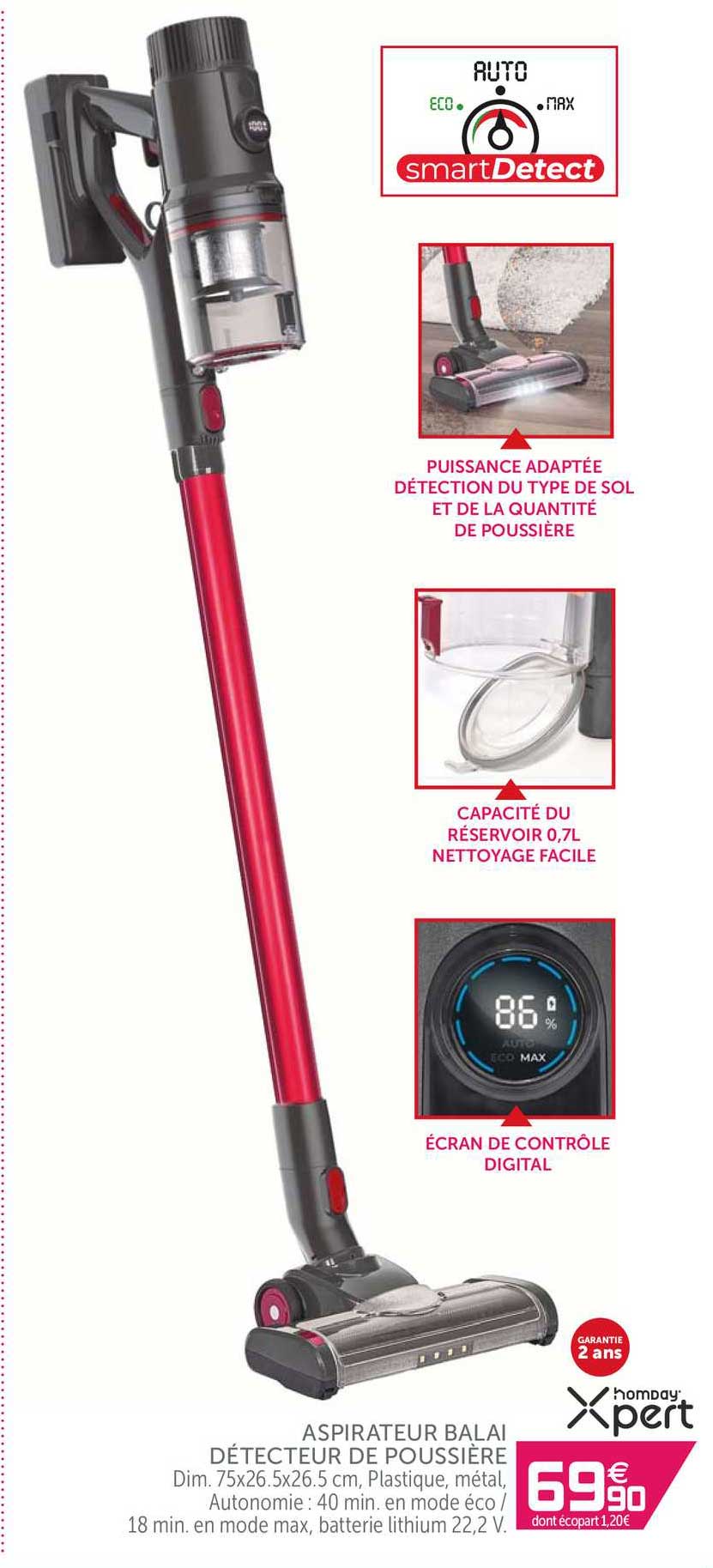 Aspirateur Balai Détecteur De Poussière