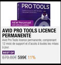 avid pro tools licence permanente