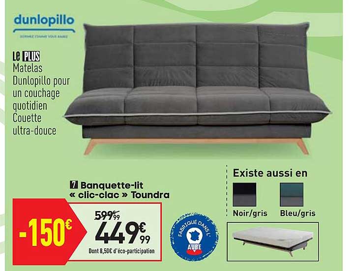 banquette-lit «clic-clac» toundra