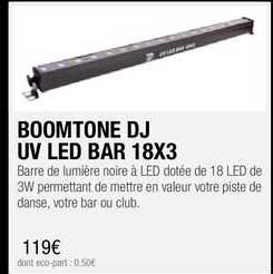 boomtone dj uv led bar 18x3