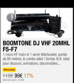 boomtone dj vhf 20mhl f5-f7