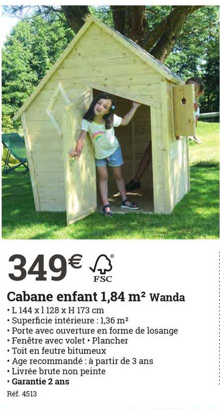 cabane enfant 1,84 m² wanda