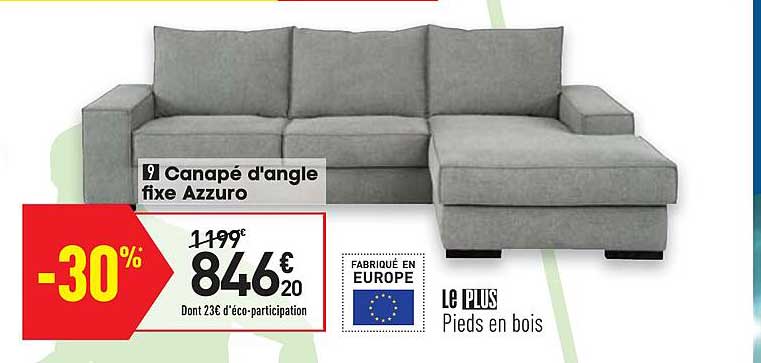 canapé d'angle fixe azzuro