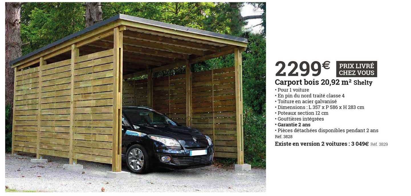 Carport Bois 20,92 M² Shelty