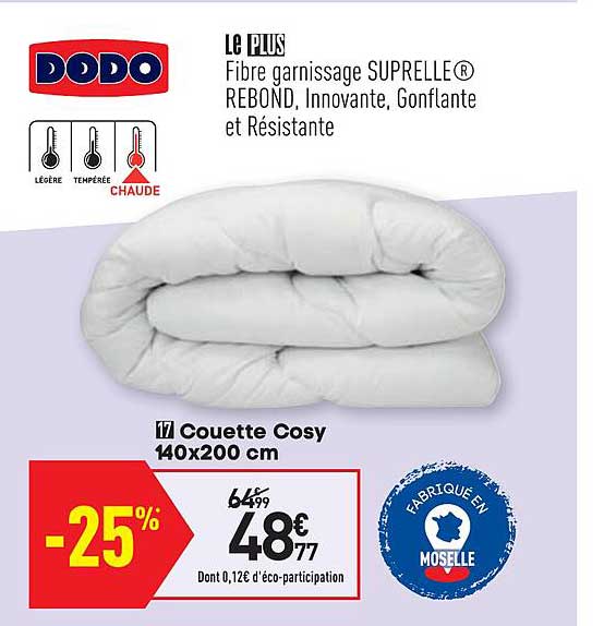 couette cozy 140 x 200 cm dodo