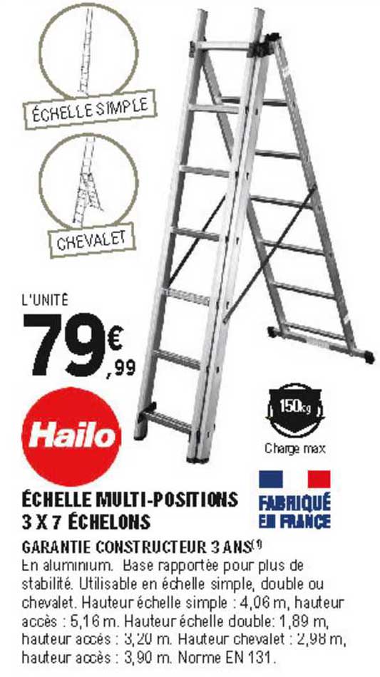 échelle multi-positions 3 x 7 échelons