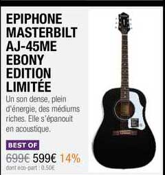 epiphone masterbilt aj-45me ebony edition limitée