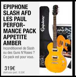 epiphone slash afd les paul performance pack appetite amber