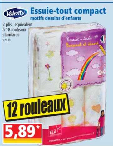 essuie-tout compact motifs dessins d'enfants valenty