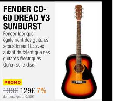 fender cd-60 dread v3 sunburst