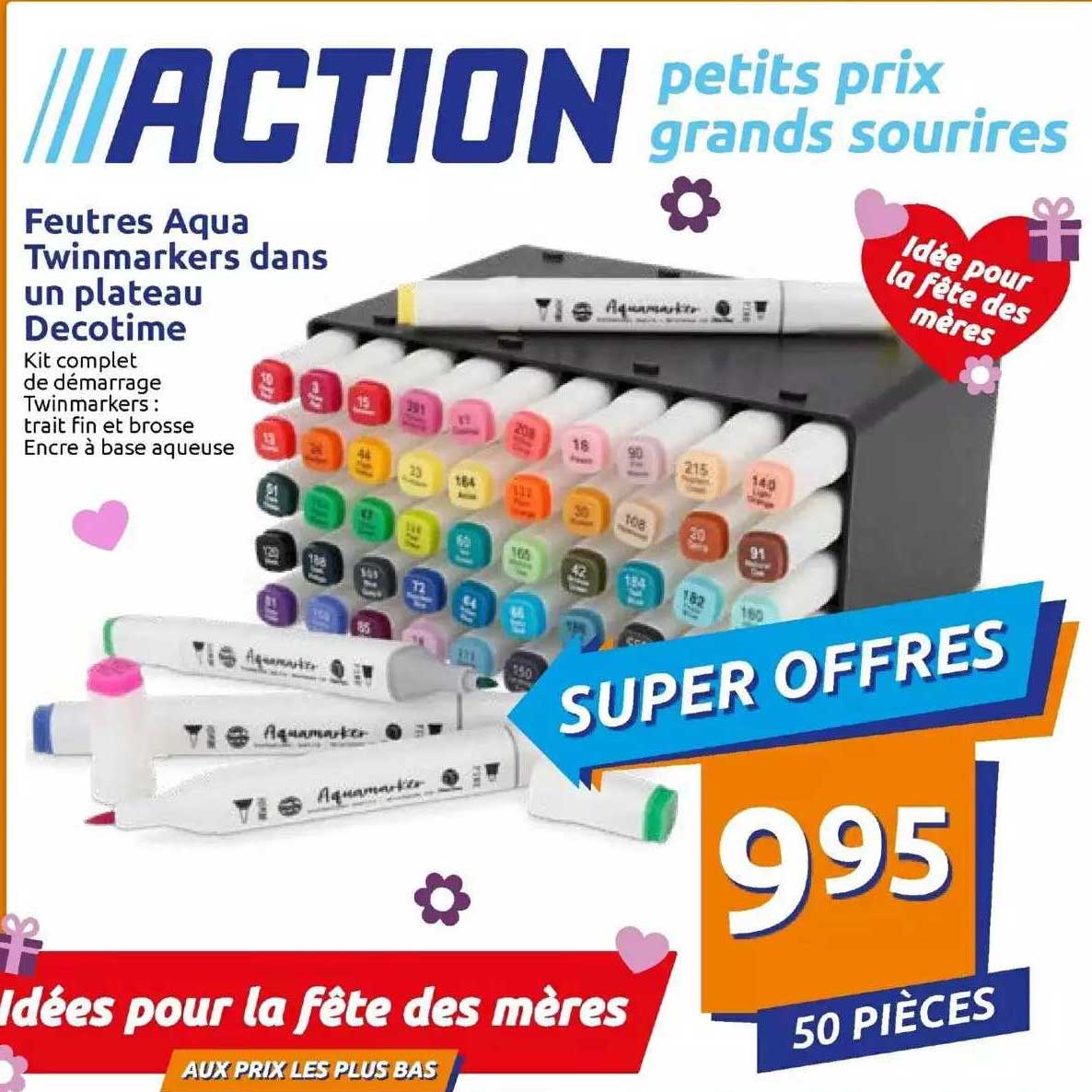 feutres aqua twinmarkers dans un plateau decotime