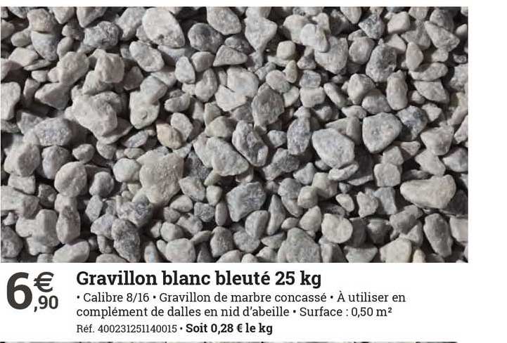 gravillon blanc bleuté 25 kg