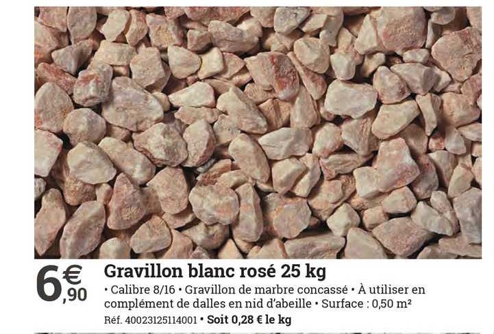 gravillon blanc rosé 25 kg