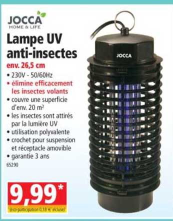 lampe uv anti-insectes jocca home & life