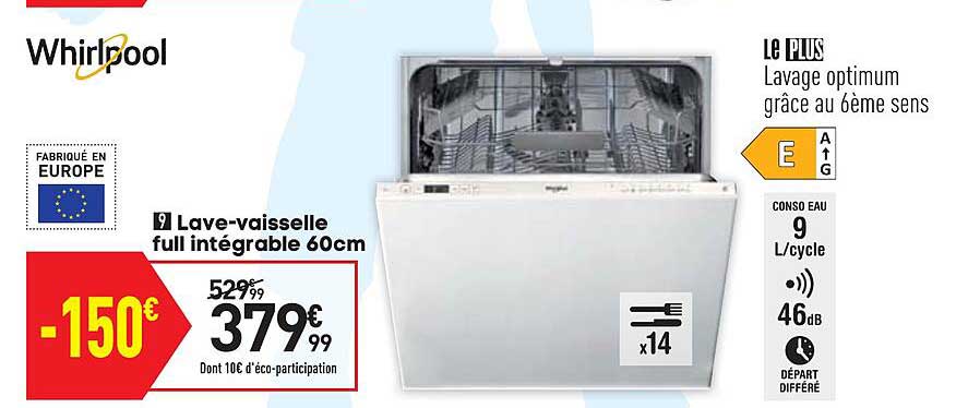 lave-vaisselle full intégrable 60 cm whirlpool