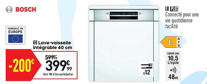 lave-vaisselle intégrable 60 cm bosch