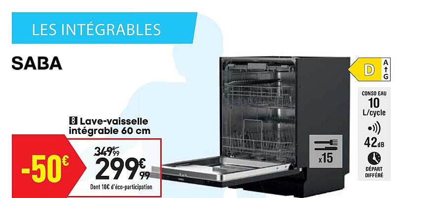 lave-vaisselle intégrable 60 cm saba