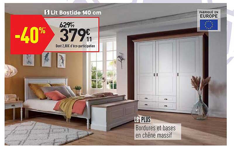lit bastide 140 cm