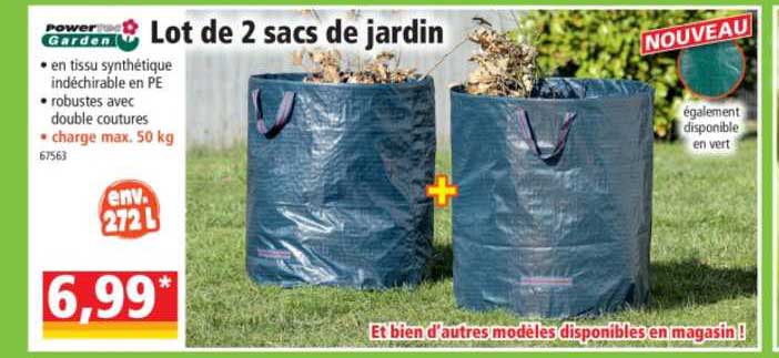 Lot De 2 Sacs De Jardin Powertec Garden