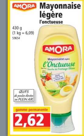 mayonnaise légère l'onctueuse amora