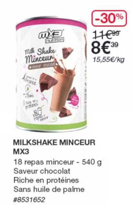 milkshake minceur mx3