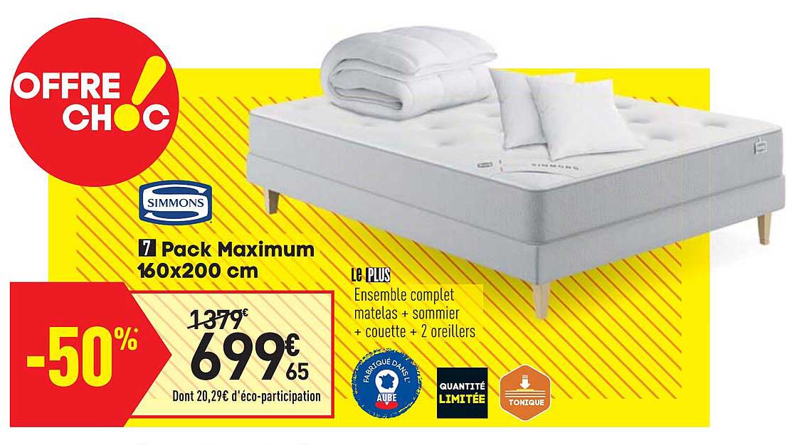 pack maximum simmons 160 x 200 cm