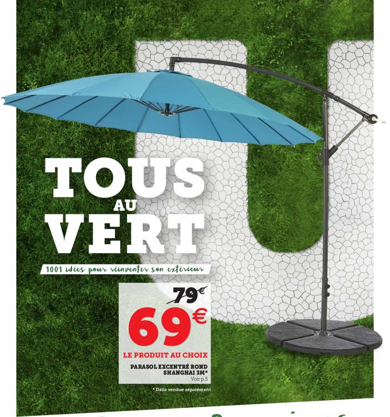 parasol excentré rond shanghai 3m