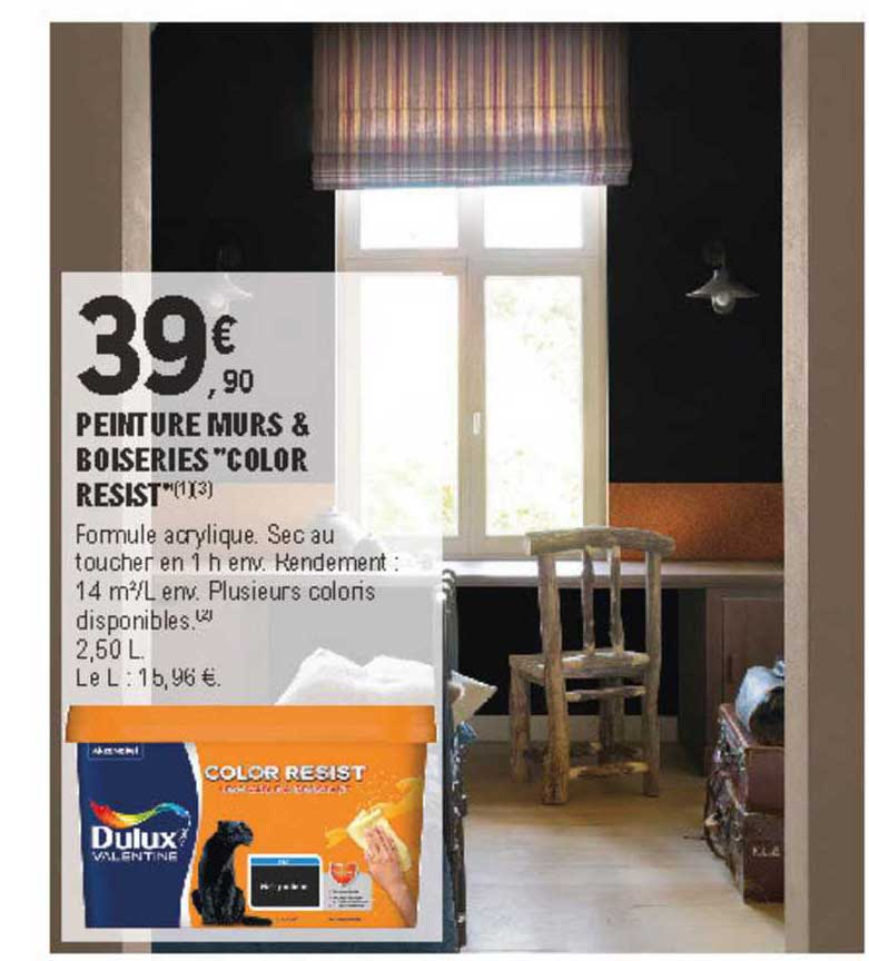 Peinture Murs & Boiseries "color Resist" Dulux Valentine