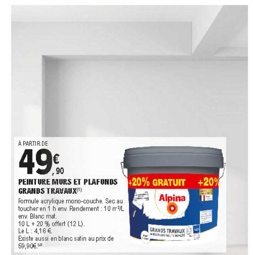 peinture murs et plafonds grands travaux
