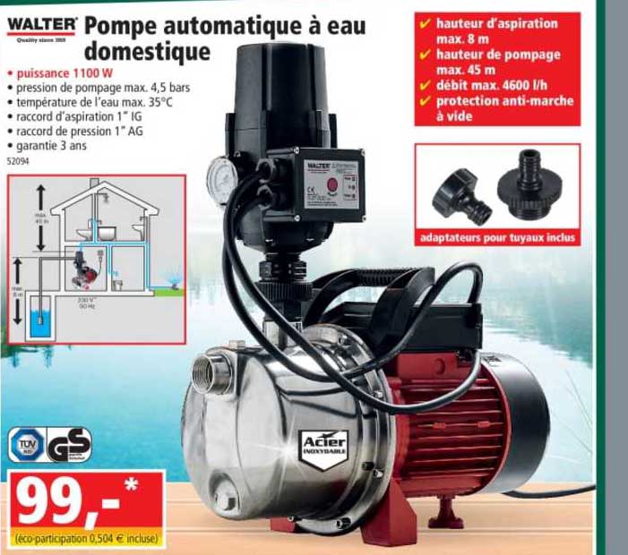 pompe automatique à eau domestique walter
